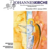 Titelbild der Johanneskirche-Publikation mit Engel-Aquarell, „Dezember 2015/Januar 2016“.